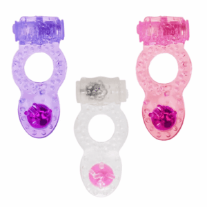 Anel Peniano Com Vibro e Pérola Massageadora - Roxo