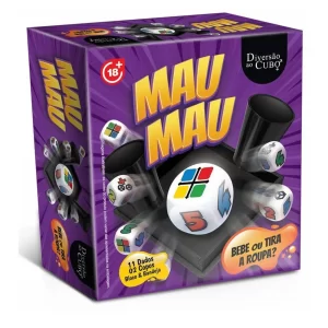 Jogo Mau Mau com 11 Dados e 02 Copos Diversão ao Cubo