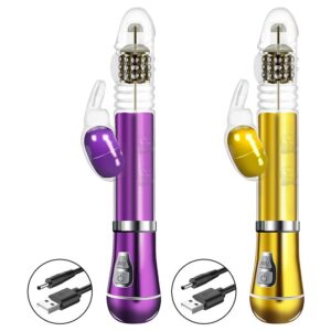 Vibrador Rotativo Cromado com Vai e vem - Recarregável