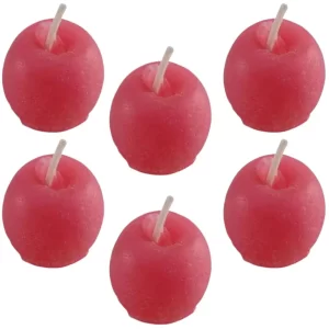 Vela Decorativa Em Formato De Maçã Com 6 Unid