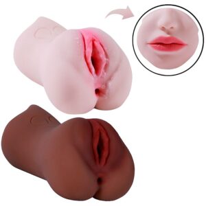 Masturbador Masculino em Formato de Vagina e Ânus com Boca - 17,5 x 7,5