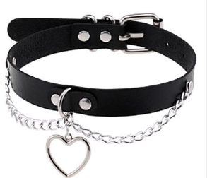 Choker Rebite - Coleira com Coração e Corrente 2